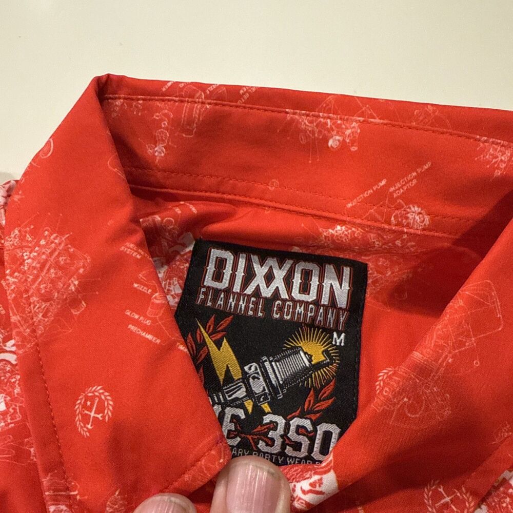 DIXXON Womens the 350 short sleeve button-down shirt Red Size M NEW - Picture 4 of 9